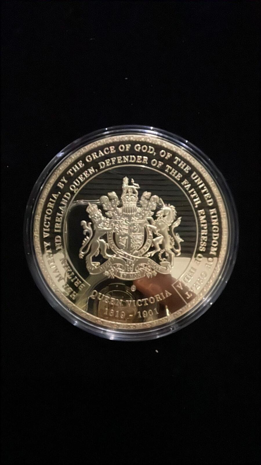 Queen Victoria Gold Plated Proof Coin with Swarovski, 2019, 110g