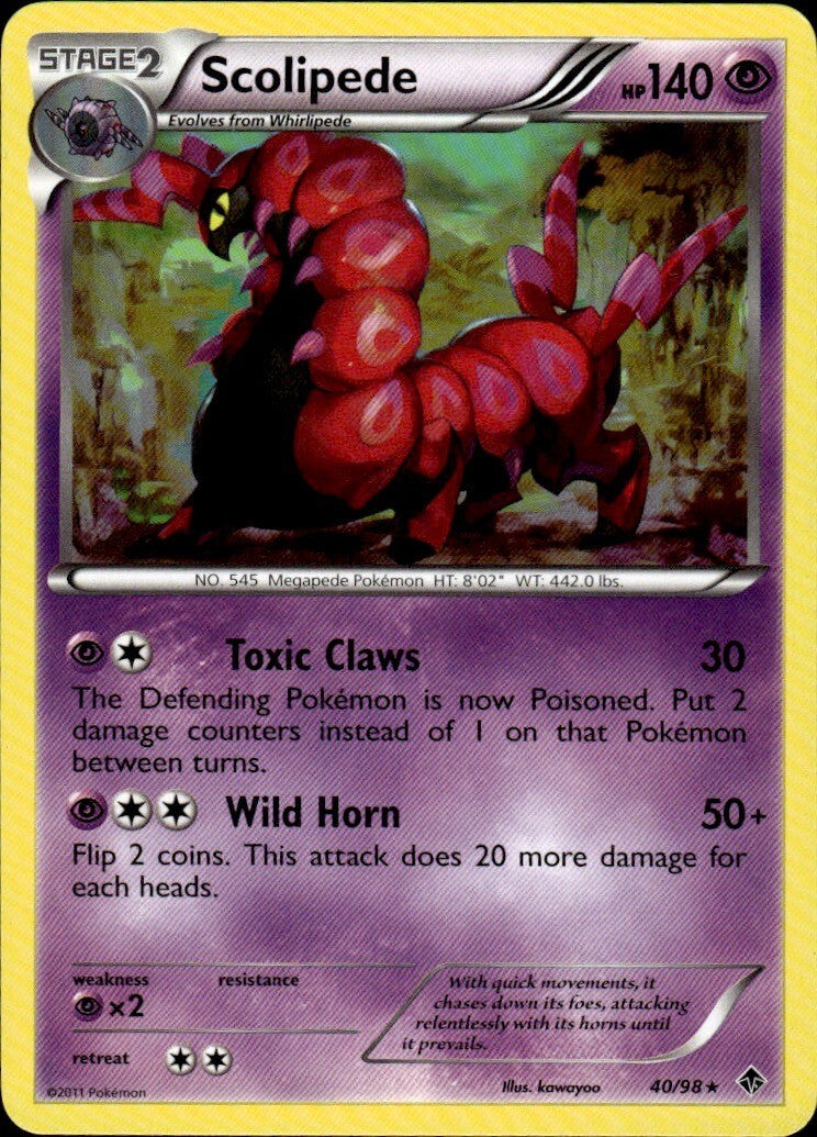 Scolipede Rare Emerging Powers 40/98 NM