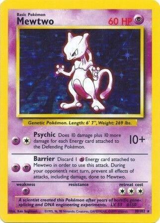 Mewtwo Holo Rare Base Set 010/102 HP