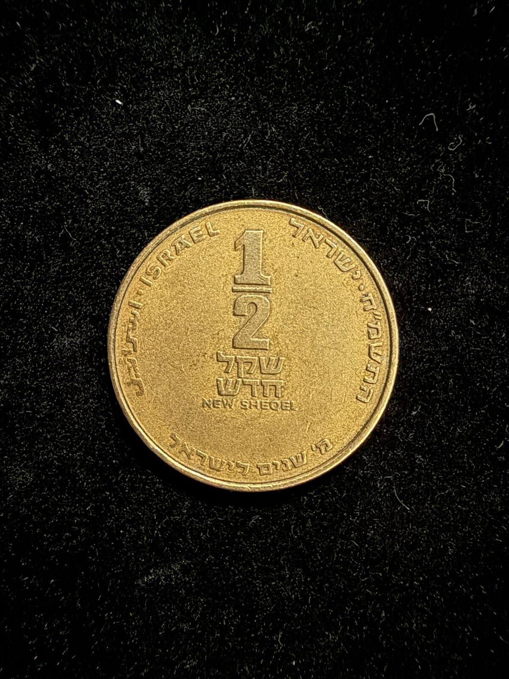 Israeli 1/2 New Sheqel Coin with Harp Design