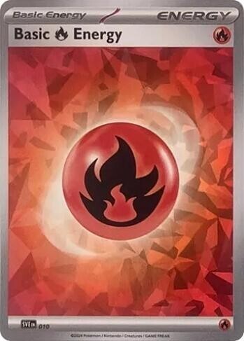 Basic Fire Energy (Cracked Ice Holo) Scarlet & Violet Energies 010 - PACK FRESH