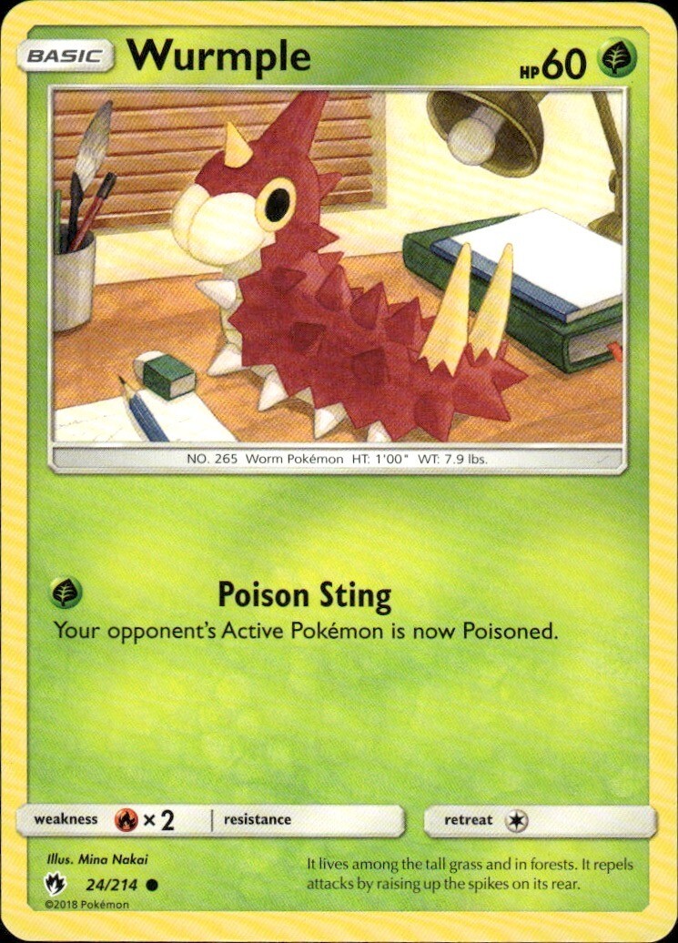 Wurmple (24) Common SM - Lost Thunder 24/214 NM