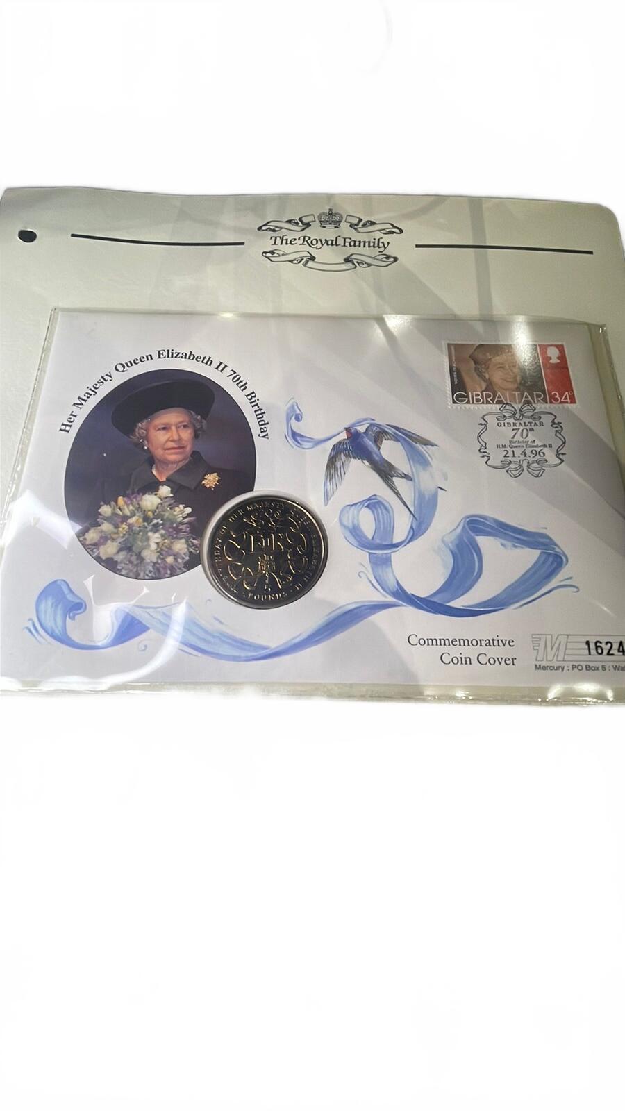 Gibraltar Her Majesty Queen Elizabeth II 70th Birthday Commemorative Coin Cover