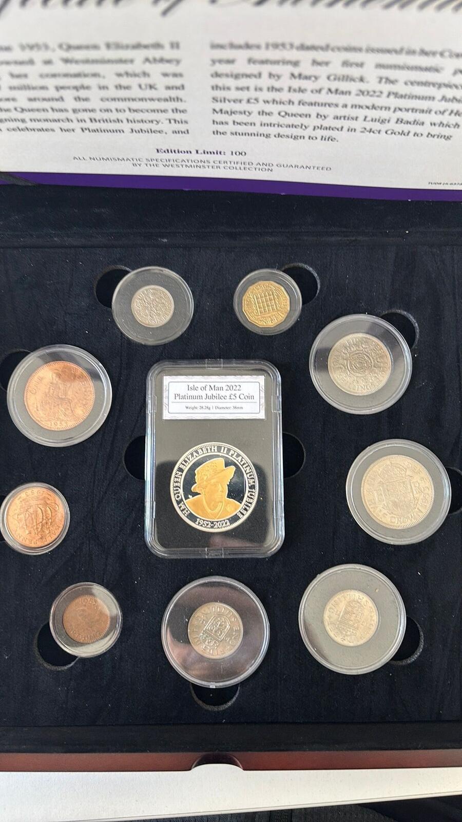 Queen Elizabeth II Platinum Jubilee 1953-2022 Coin Collection Set
