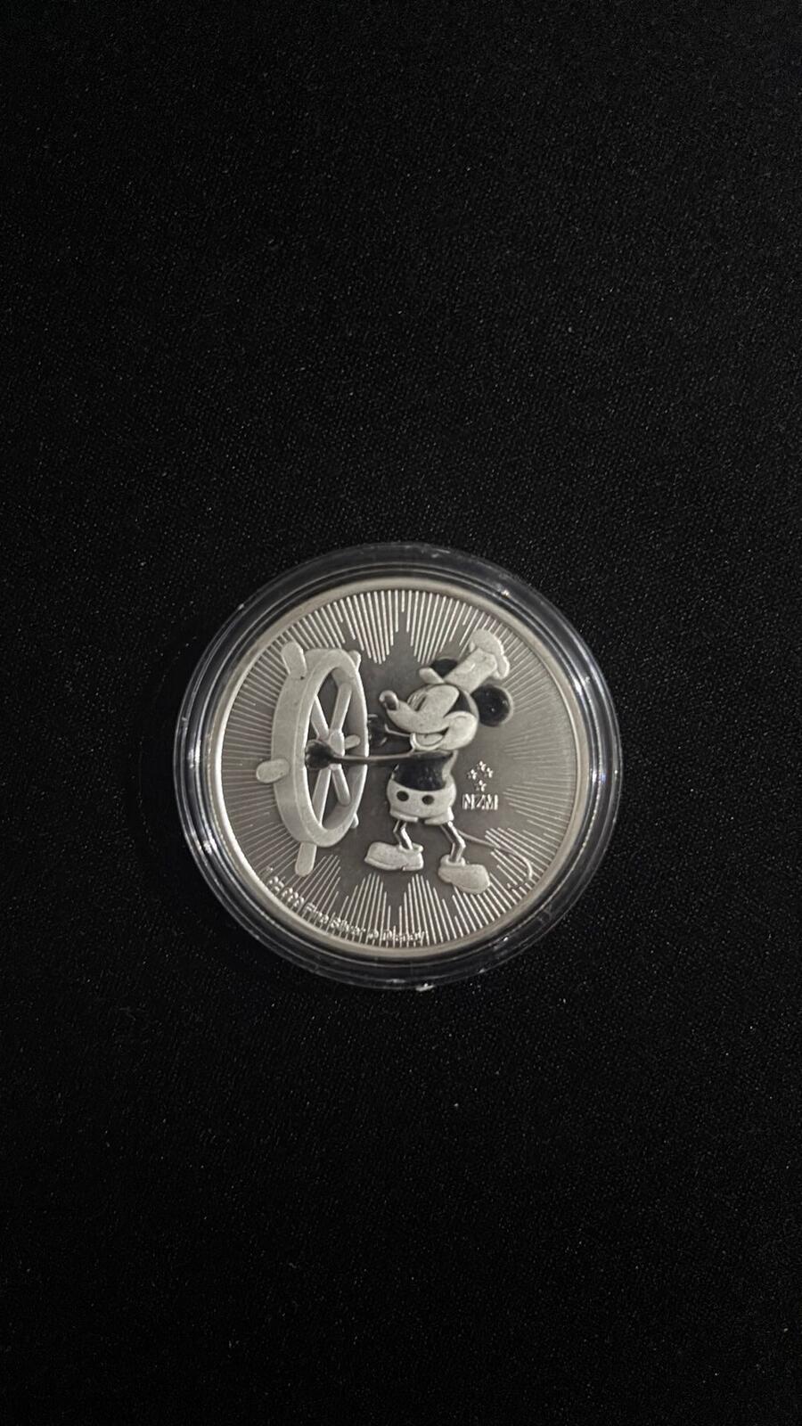 2017 Niue Silver Proof Coin featuring Steamboat Willie