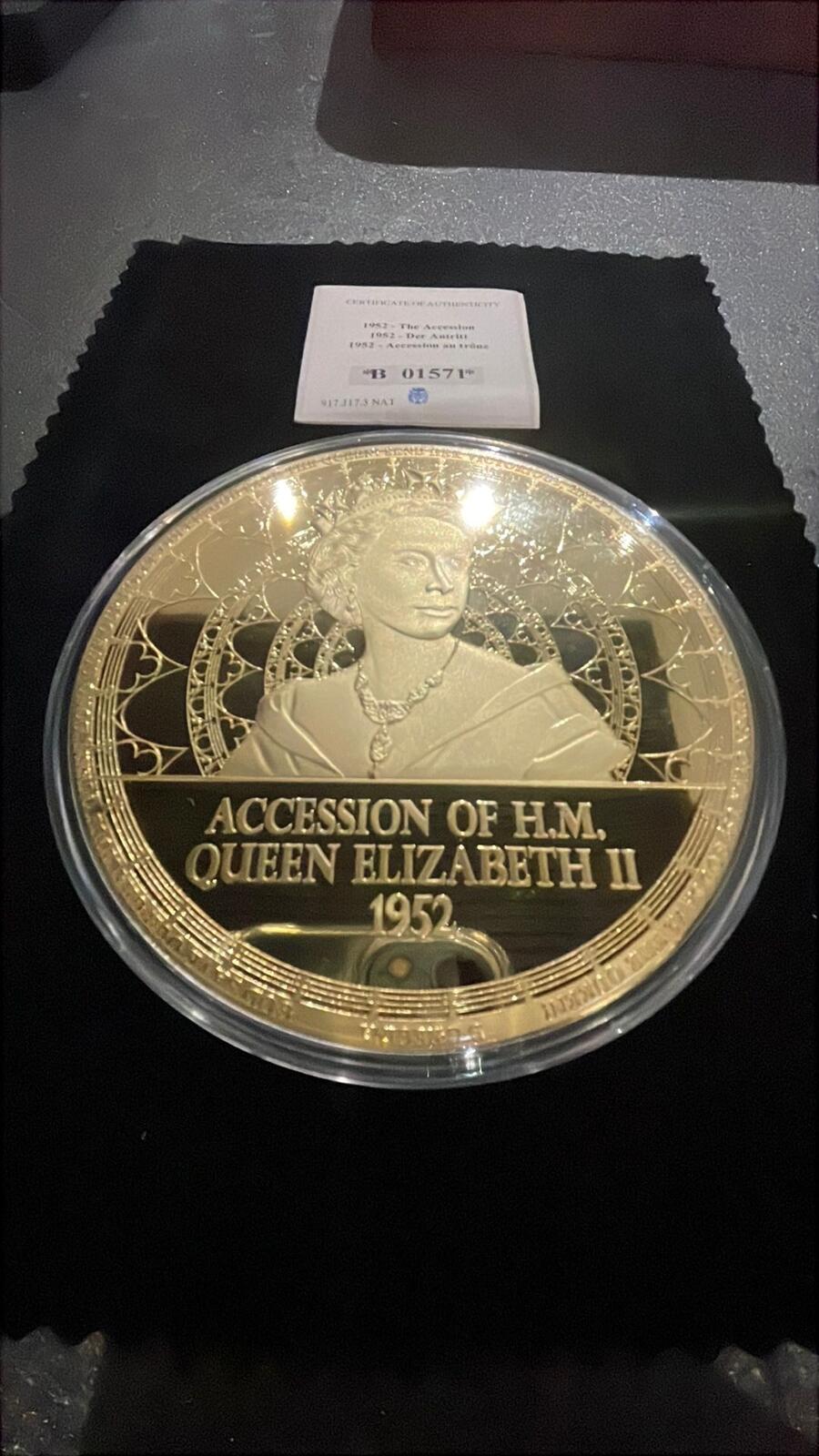 2016 Proof Gold Plated Coin Accession of H.M. Queen Elizabeth II 1952