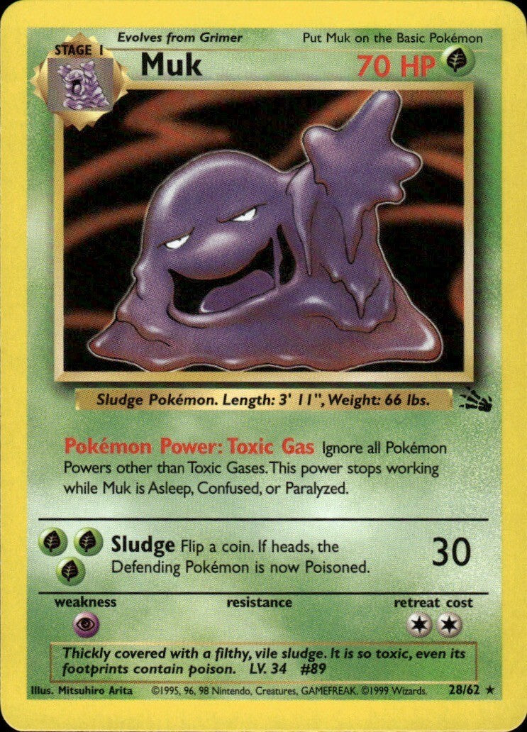 Muk (28) Unlimited Rare Fossil 28/62 NM