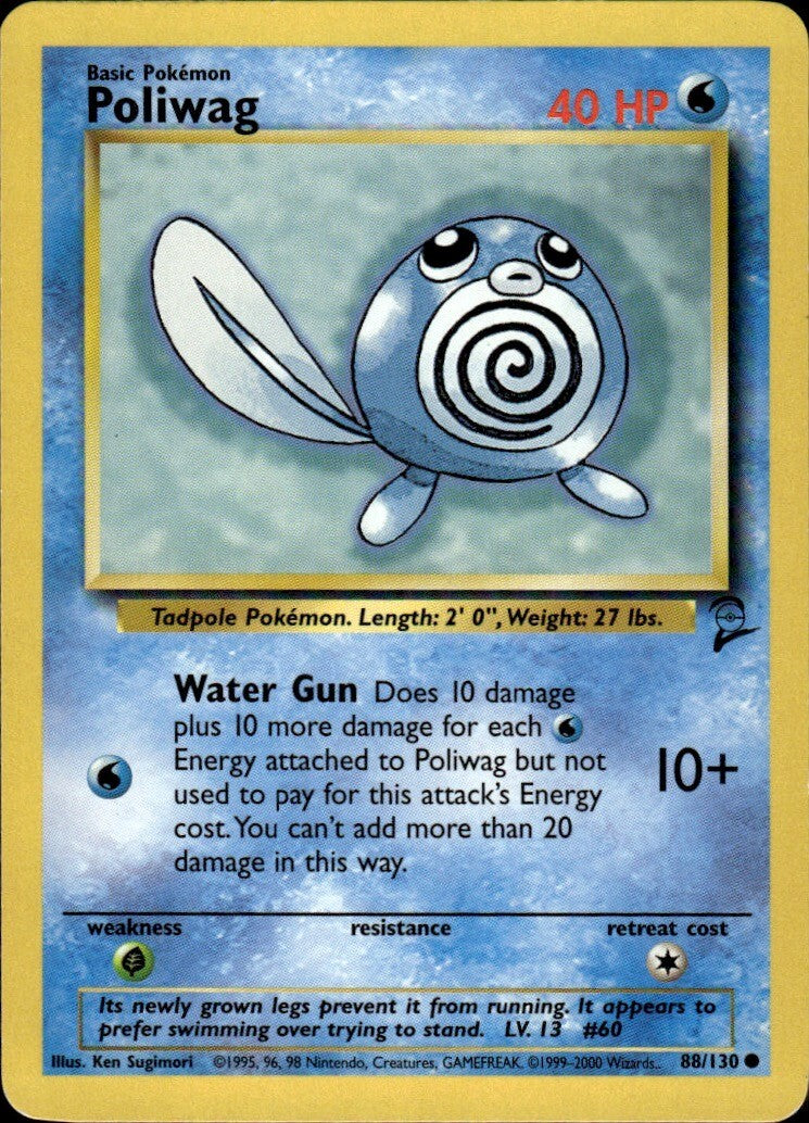 Poliwag Common Base Set 2 088/130 NM
