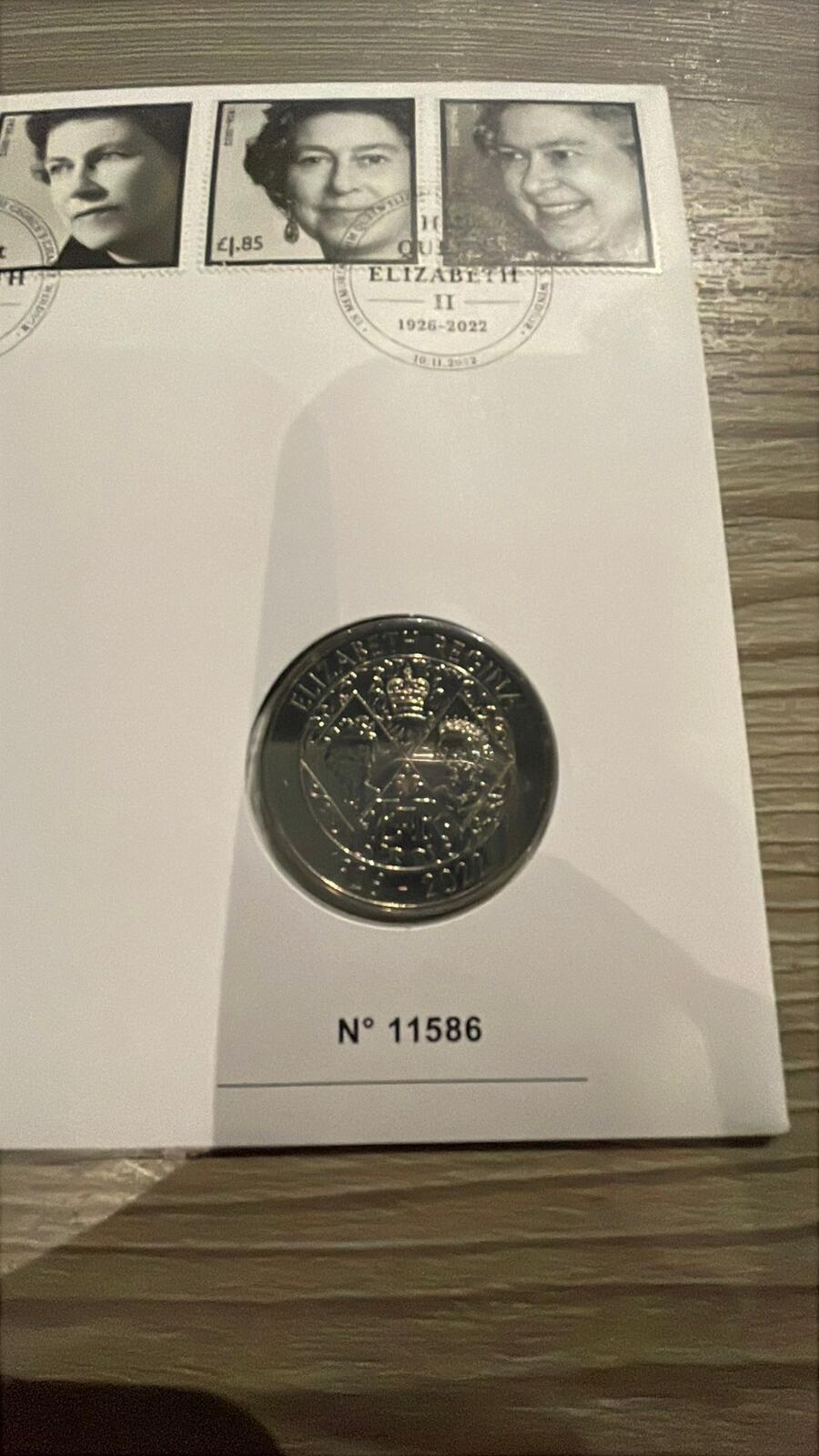 Royal Mint 2022 Queen Elizabeth II Memorial Coin and Stamp Set