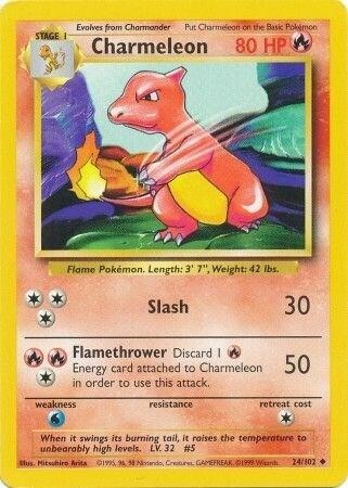 Charmeleon Uncommon Base Set 024/102 NM