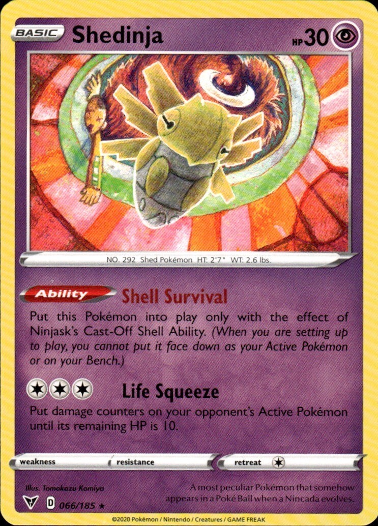 Shedinja Rare SWSH04: Vivid Voltage 066/185 NM