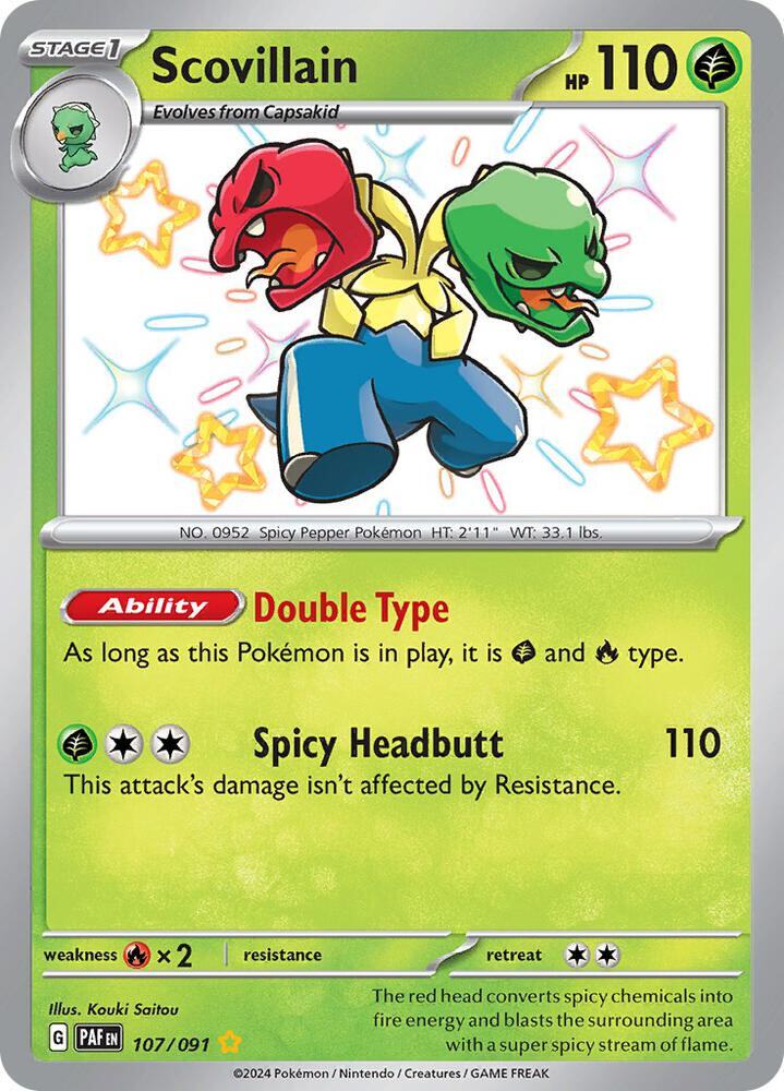 Scovillain Holo Shiny Rare SV: Paldean Fates 107/091 NM
