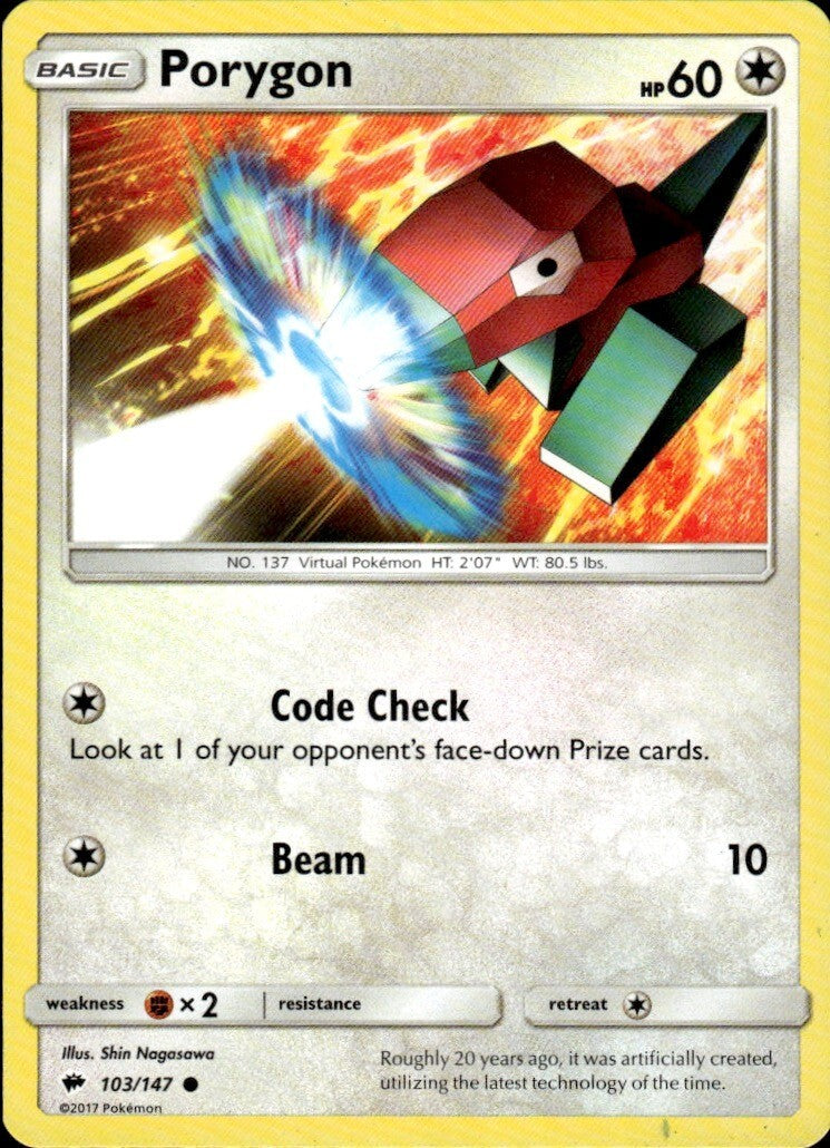 Porygon Common SM - Burning Shadows 103/147 NM
