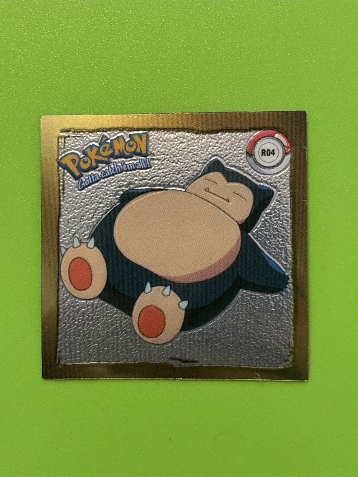 1999 Artbox Pokemon Stickers Series 1 Gold Snorlax #R04 RARE