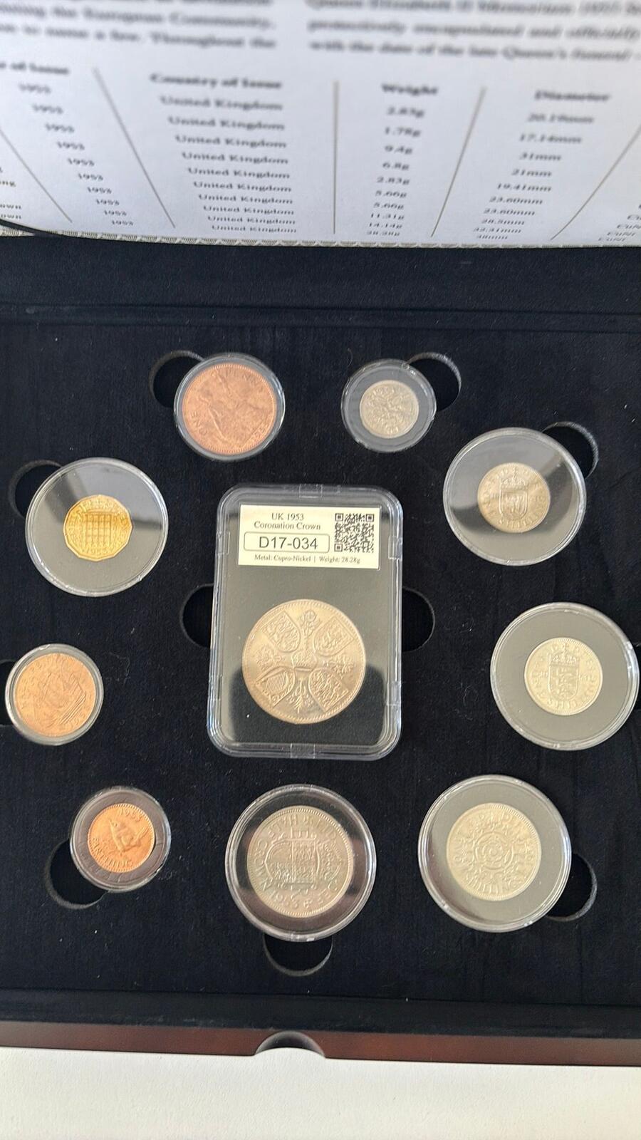 Queen Elizabeth II 1953 Copper Coronation Crown Coin Set