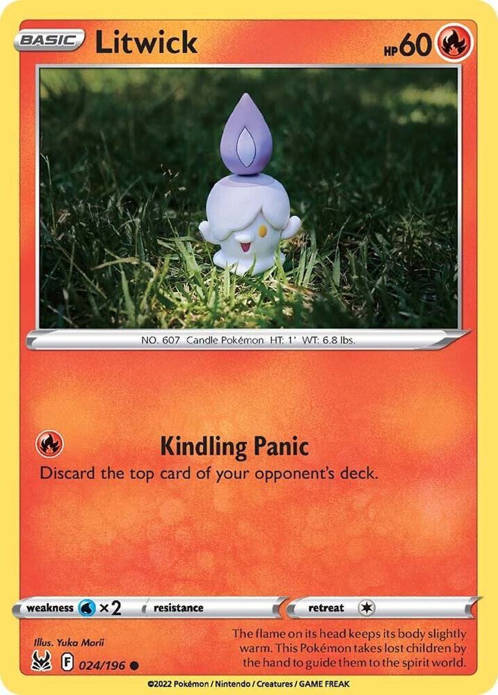 Litwick Reverse Holo Common - Yuka Morii Art - SWSH11: Lost Origin 024/196 NM