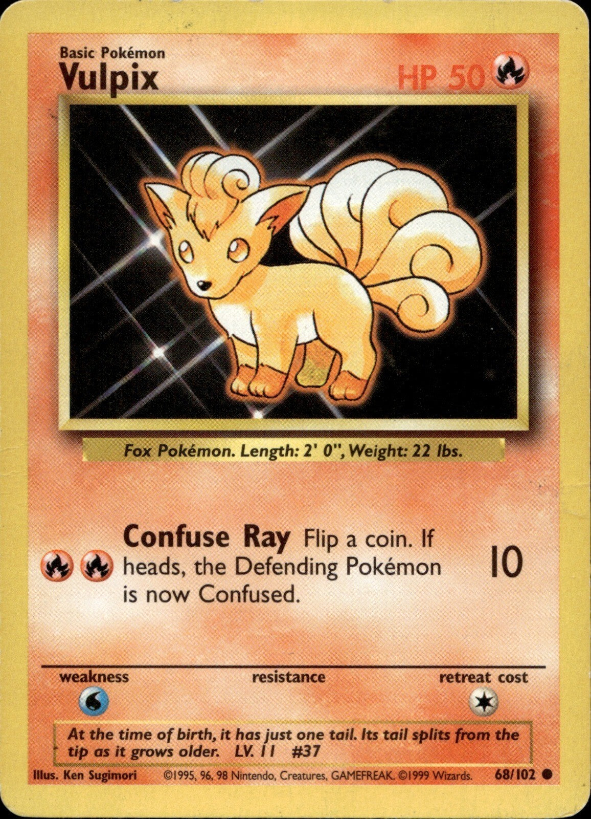 Vulpix Common Base Set 068/102 NM