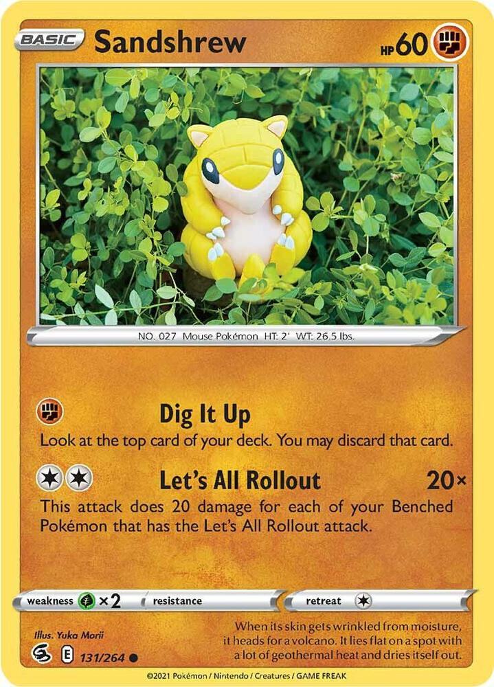Sandshrew Common - Yuka Morii Art - SWSH08: Fusion Strike 131/264 NM