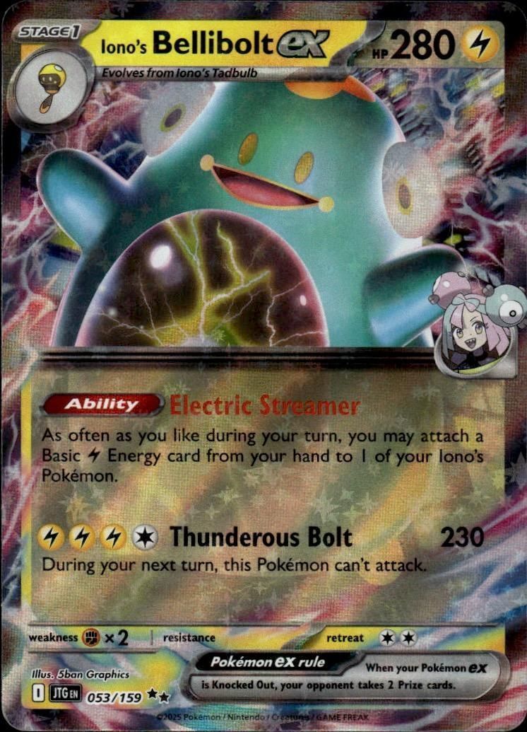 Iono's Bellibolt ex Holo Double Rare SV09: Journey Together 053/159 NM