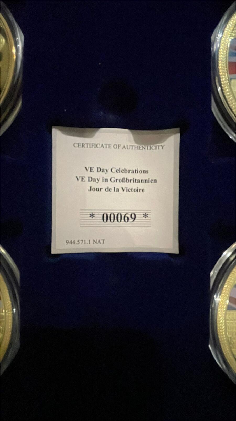 VE Day Celebration Commemorative Proof Coin Set with Certificate