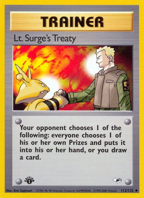 Lt. Surge's Treaty Unlimited Uncommon Gym Heroes 112/132 NM