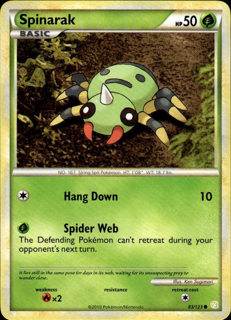 Spinarak Common HeartGold SoulSilver 83/123 NM