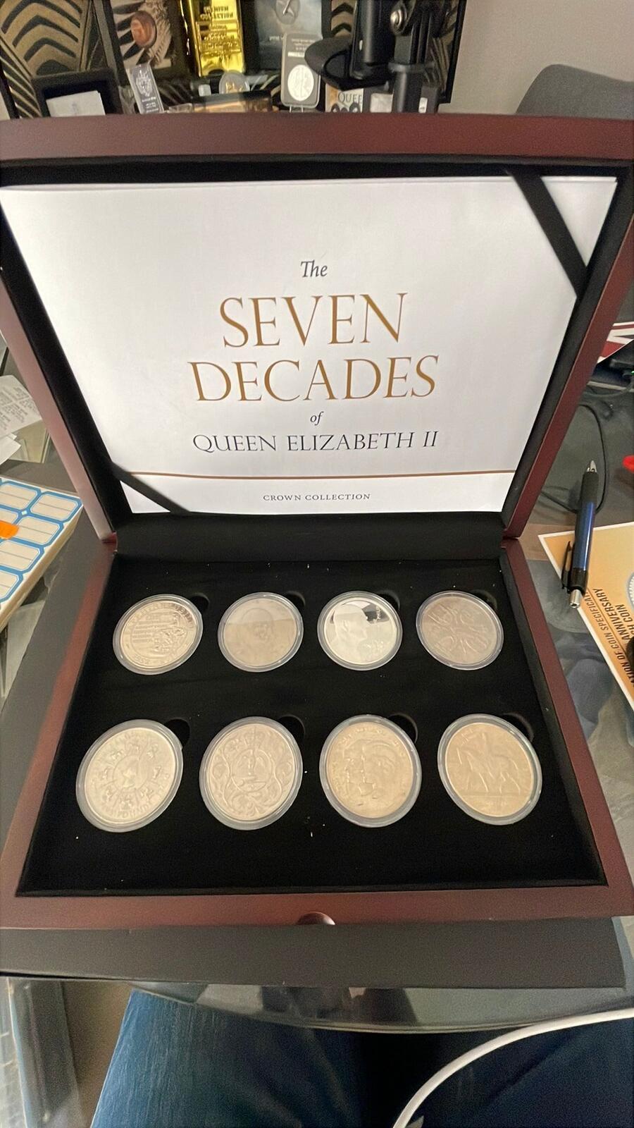 The Seven Decades of Queen Elizabeth II Silver Coin Set 2022