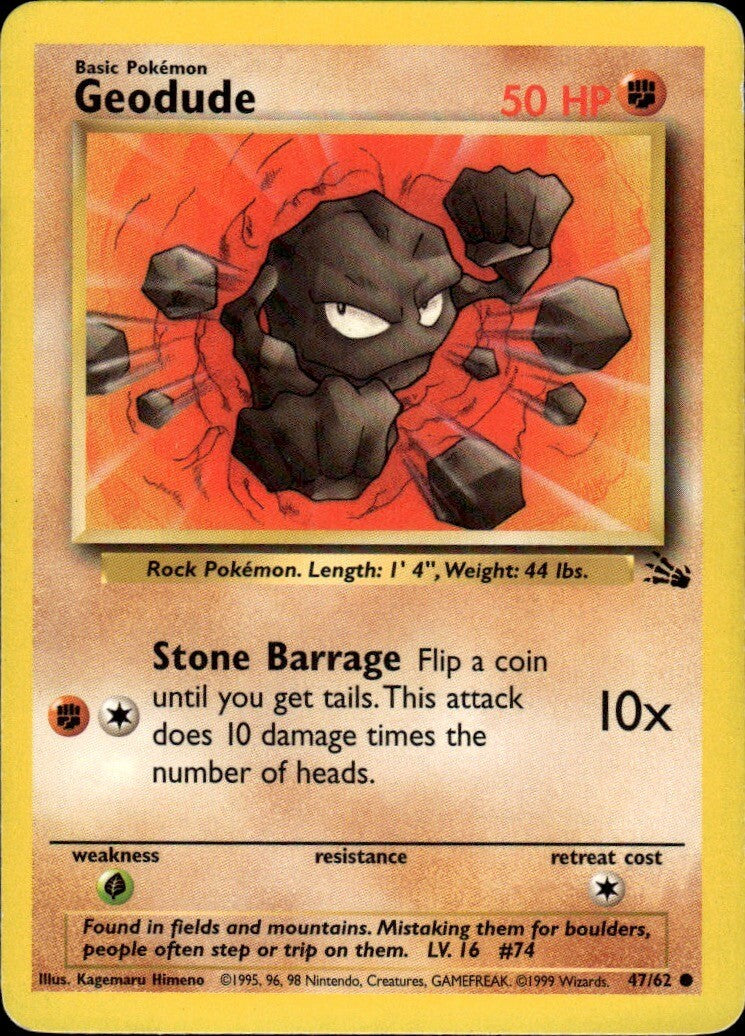 Geodude Unlimited Common Fossil 47/62 NM