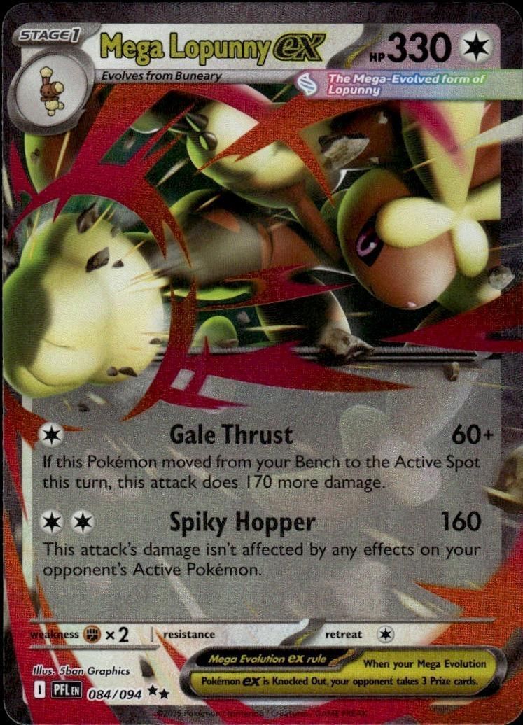 Mega Lopunny ex Holo Double Rare ME02: Phantasmal Flames 084/094 NM