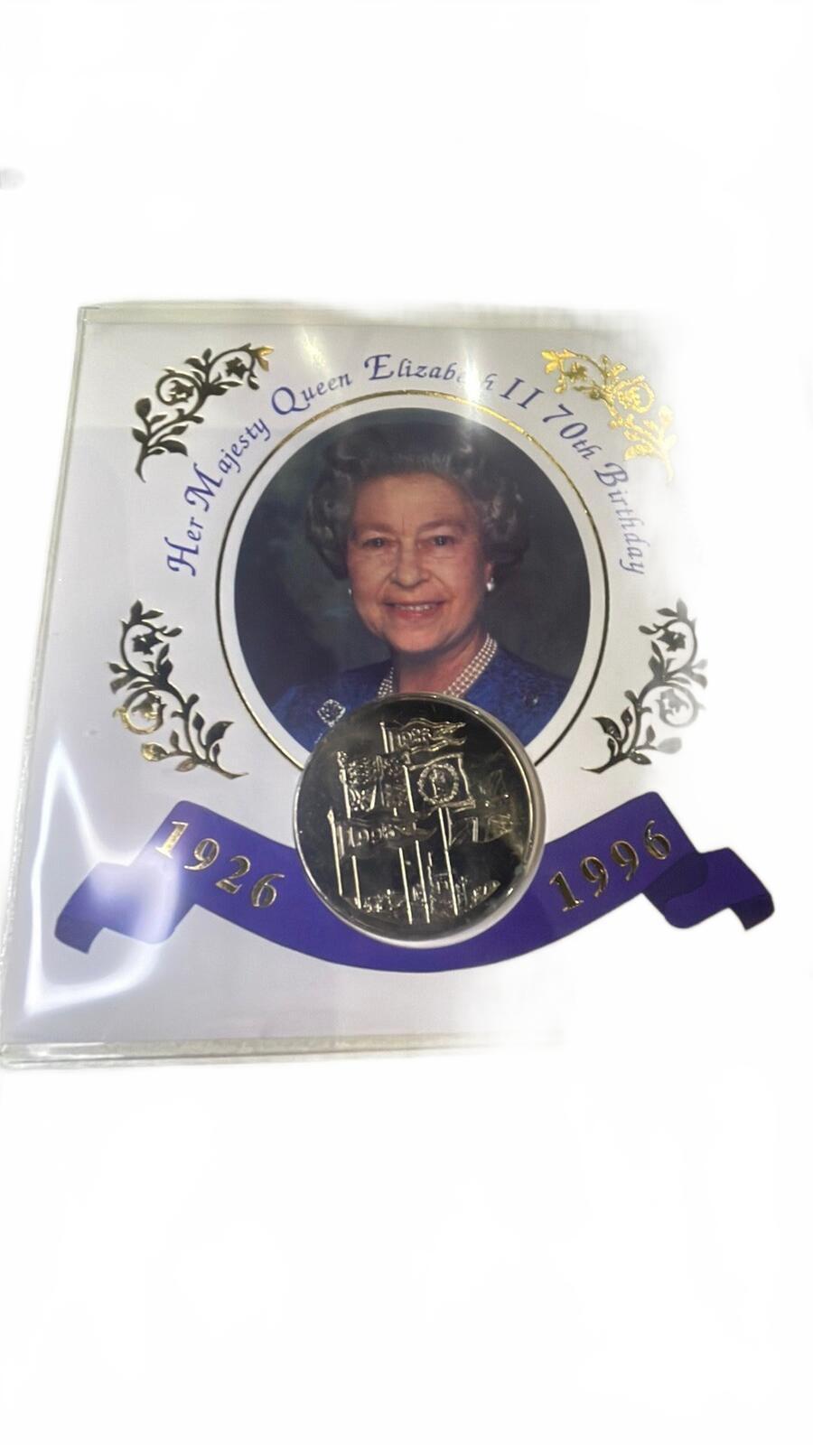 Jersey Coin First Day Cover 1996 Queen Elizabeth II 70th Birthday