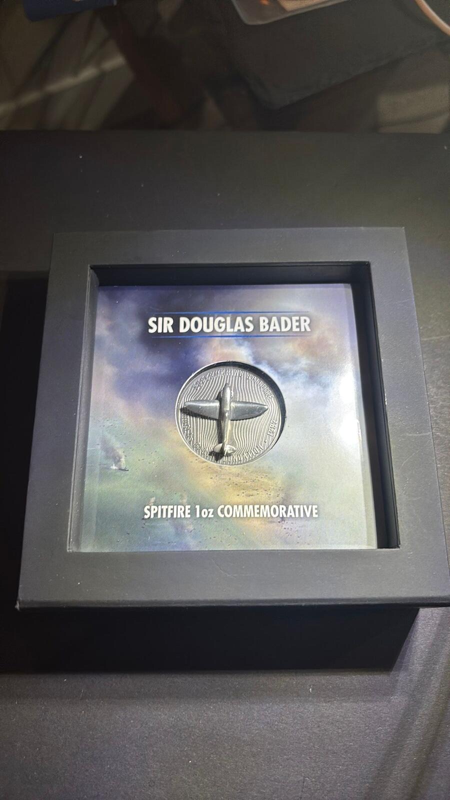 The Perth Mint Sir Douglas Bader Spitfire 1 oz Silver Commemorative Coin 2022