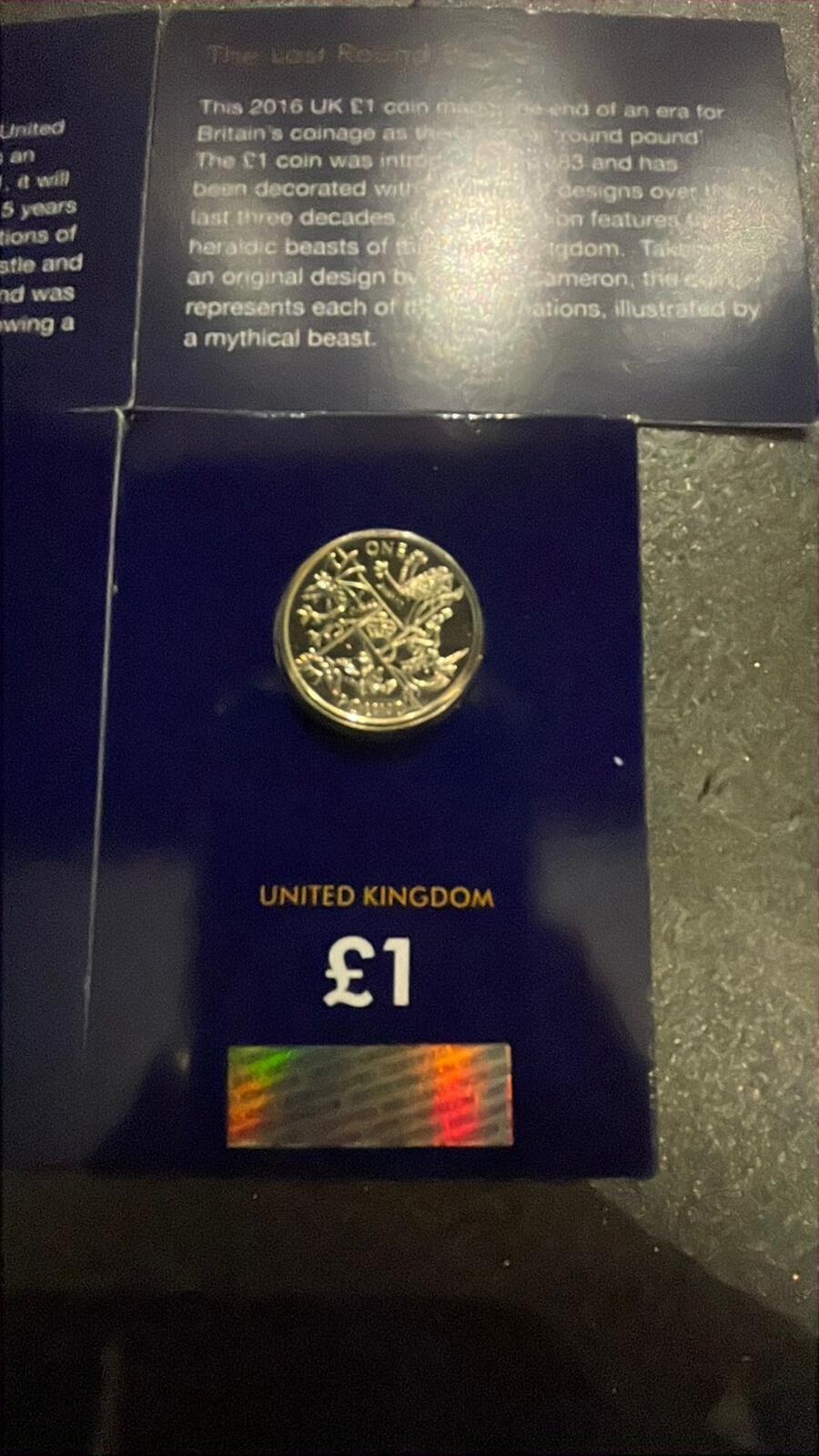 2016 UK £1 Coins The New 12-Sided Pound & The Last Round Pound