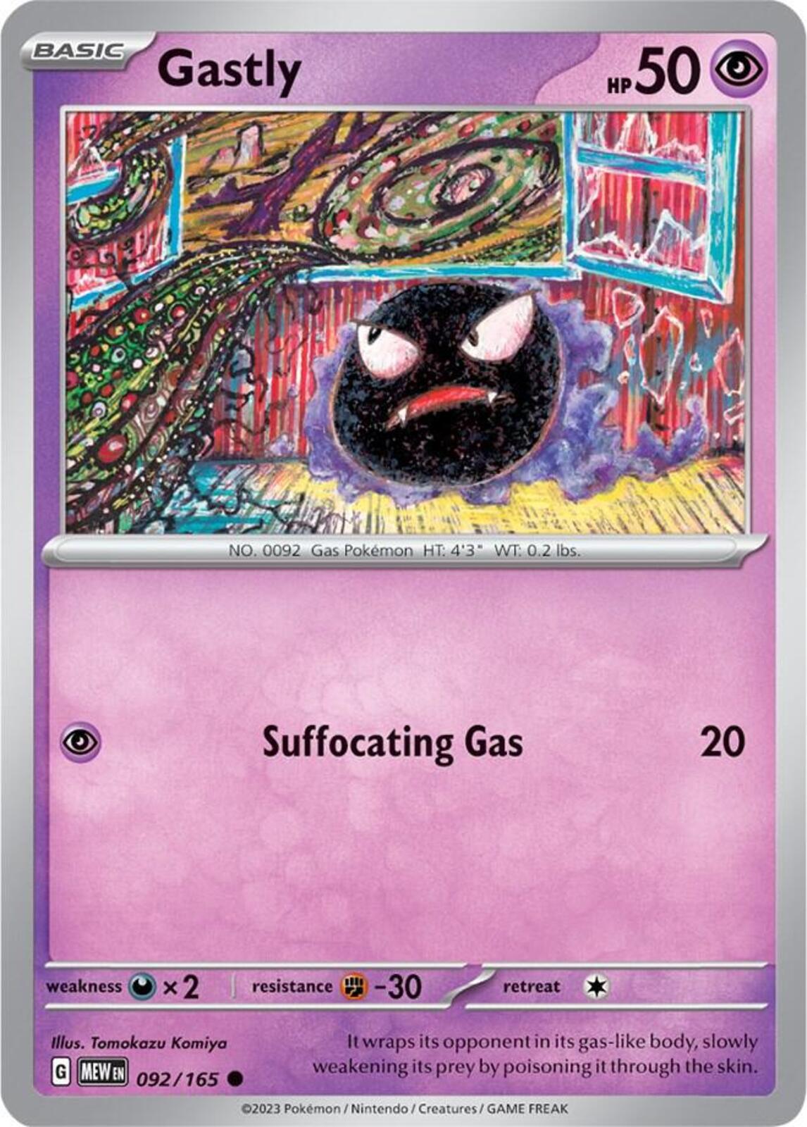 Gastly Reverse Holo Common SV: Scarlet & Violet 151 092/165 NM