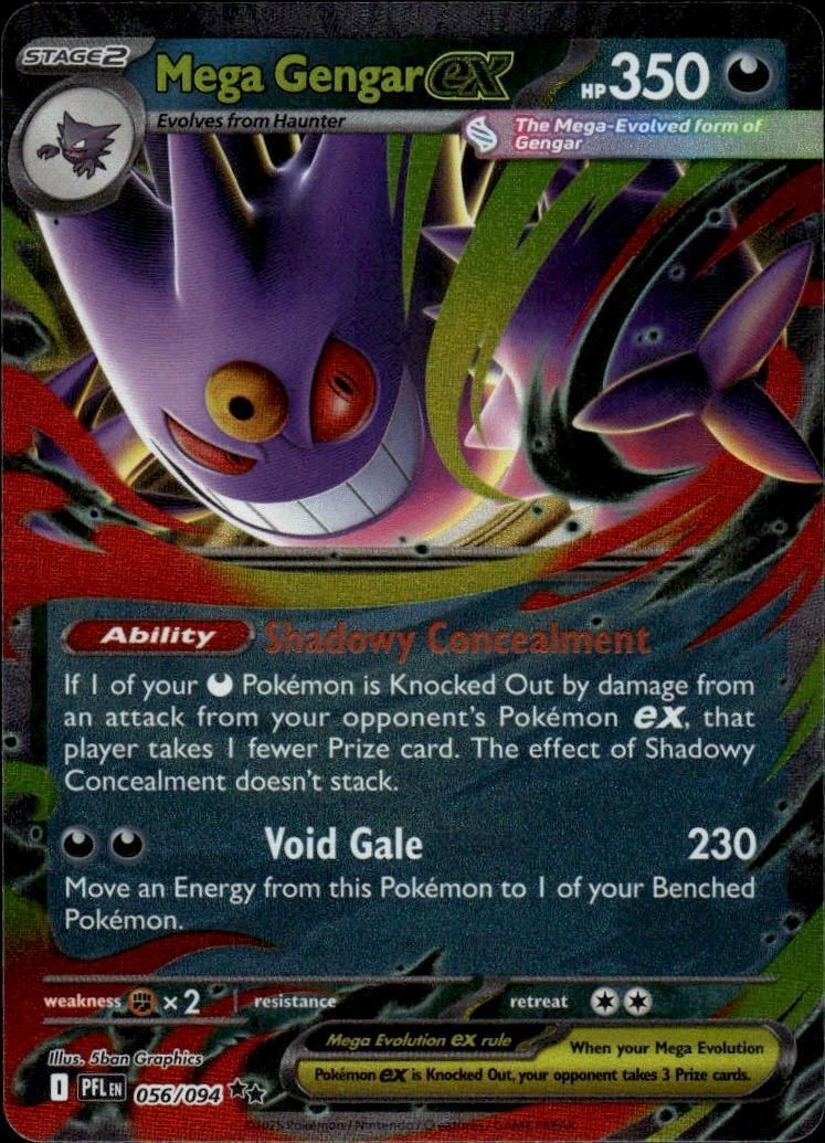 Mega Gengar ex Holo Double Rare ME02: Phantasmal Flames 056/094 NM