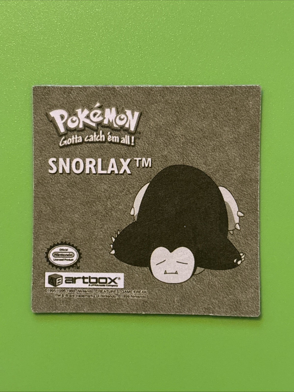 1999 Artbox Pokemon Stickers Series 1 Gold Snorlax #R04 RARE