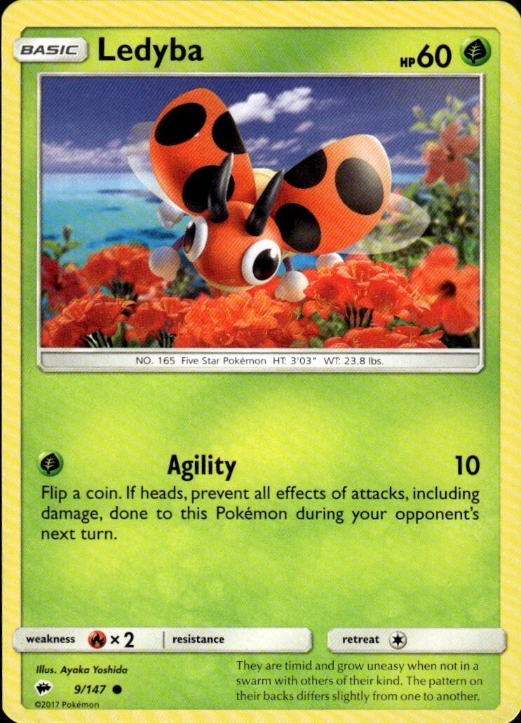 Ledyba Common SM - Burning Shadows 9/147 NM