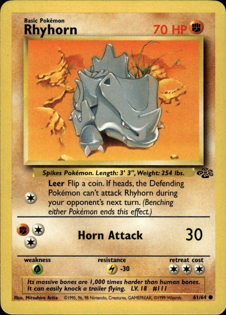 Rhyhorn Unlimited Common Jungle 61/64 NM