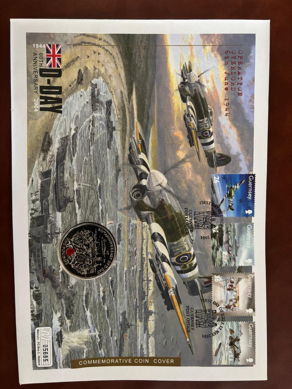 Guernsey 2004 D-Day 60th Anniversary Commemorative Coin Cover