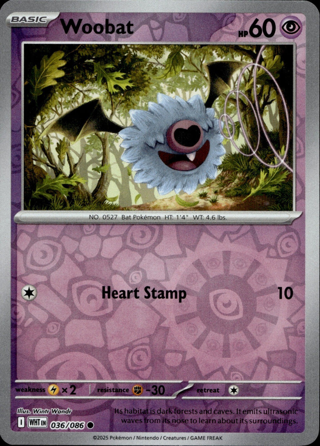 Woobat Common SV: White Flare 036/086 NM