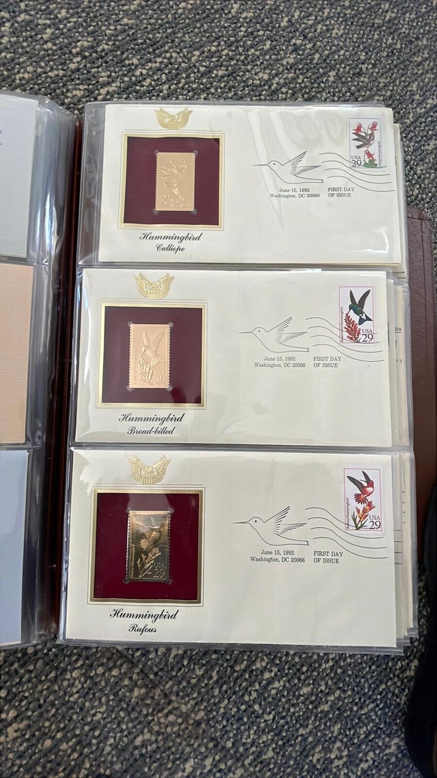 Gold Plated Stamps of United States Collection Book