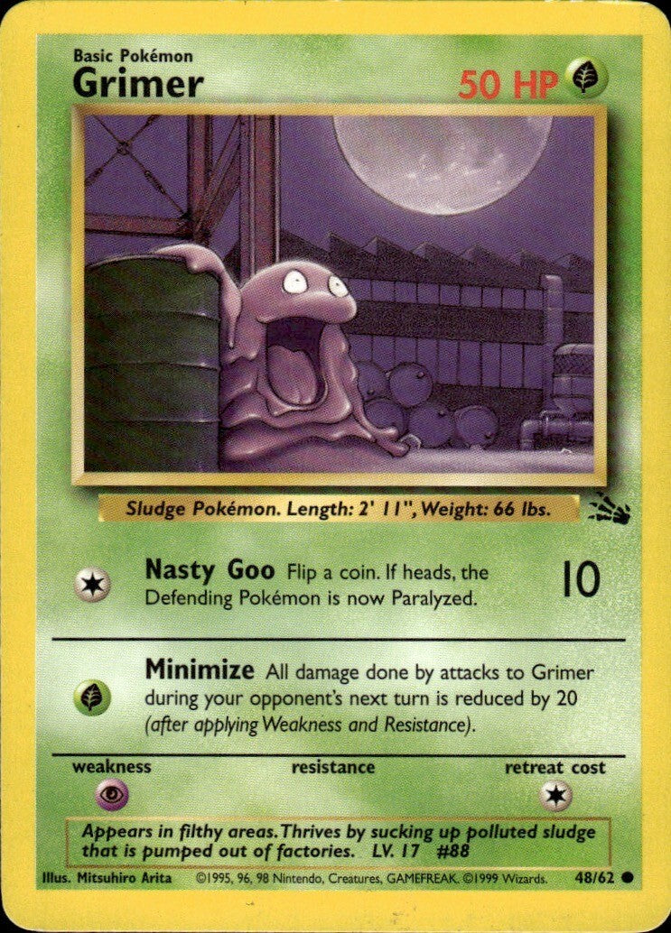 Grimer Unlimited Common Fossil 48/62 NM