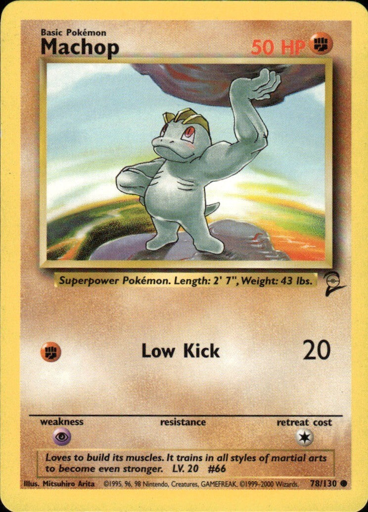 Machop Common Base Set 2 078/130 NM