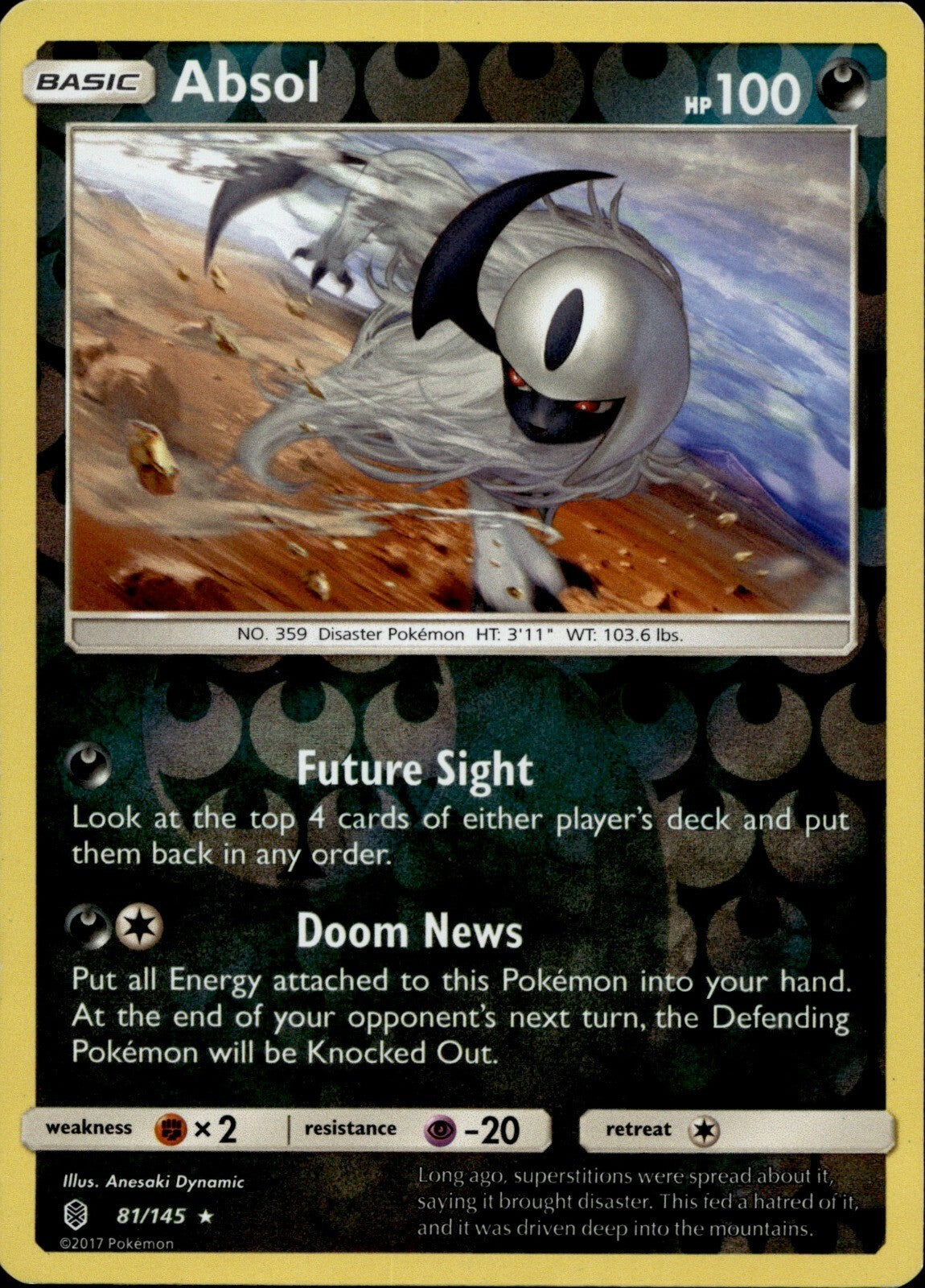 Absol Holo Rare SM - Guardians Rising 81/145 NM