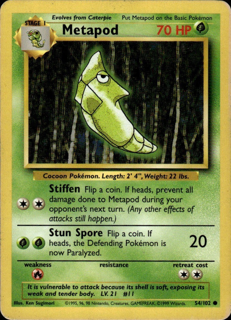 Metapod Common Base Set 054/102 NM