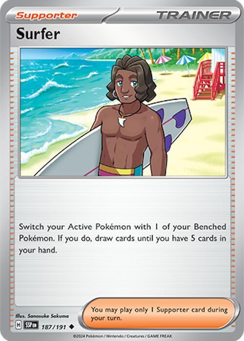 Surfer Reverse Holo Uncommon SV08: Surging Sparks 187/191 NM