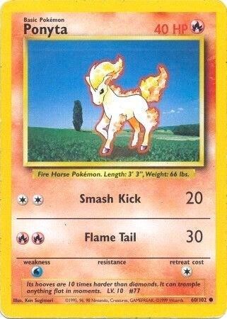 Ponyta Common Base Set 060/102 NM
