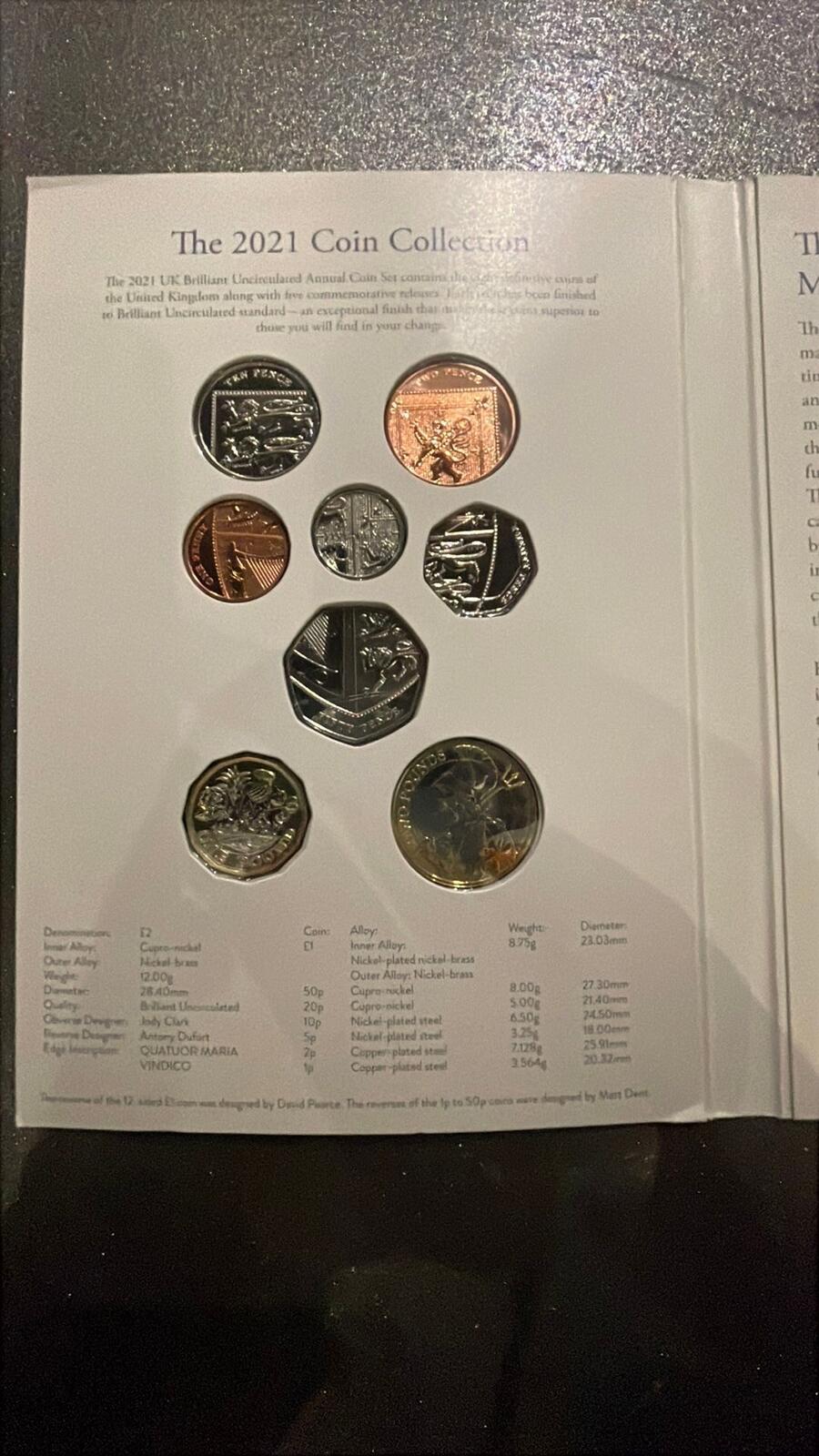 The Royal Mint 2021 United Kingdom Brilliant Uncirculated Annual Coin Set
