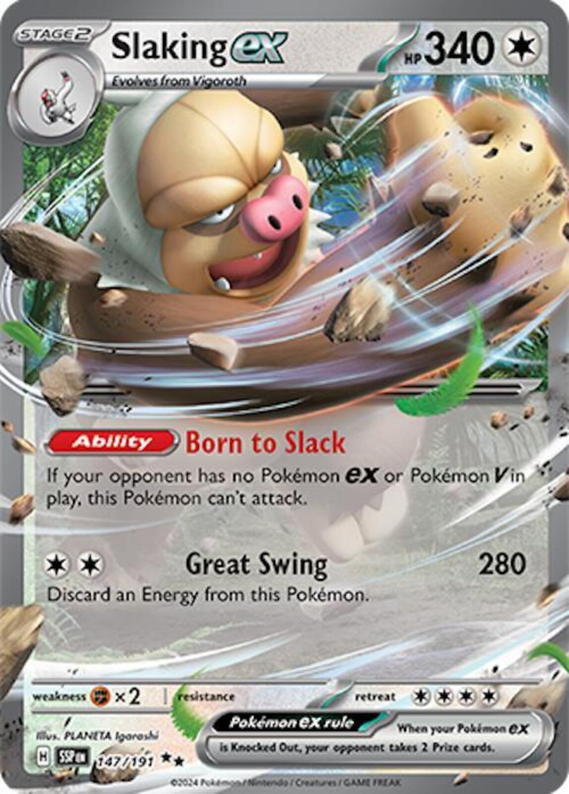 Slaking ex Holo Double Rare SV08: Surging Sparks 147/191 NM