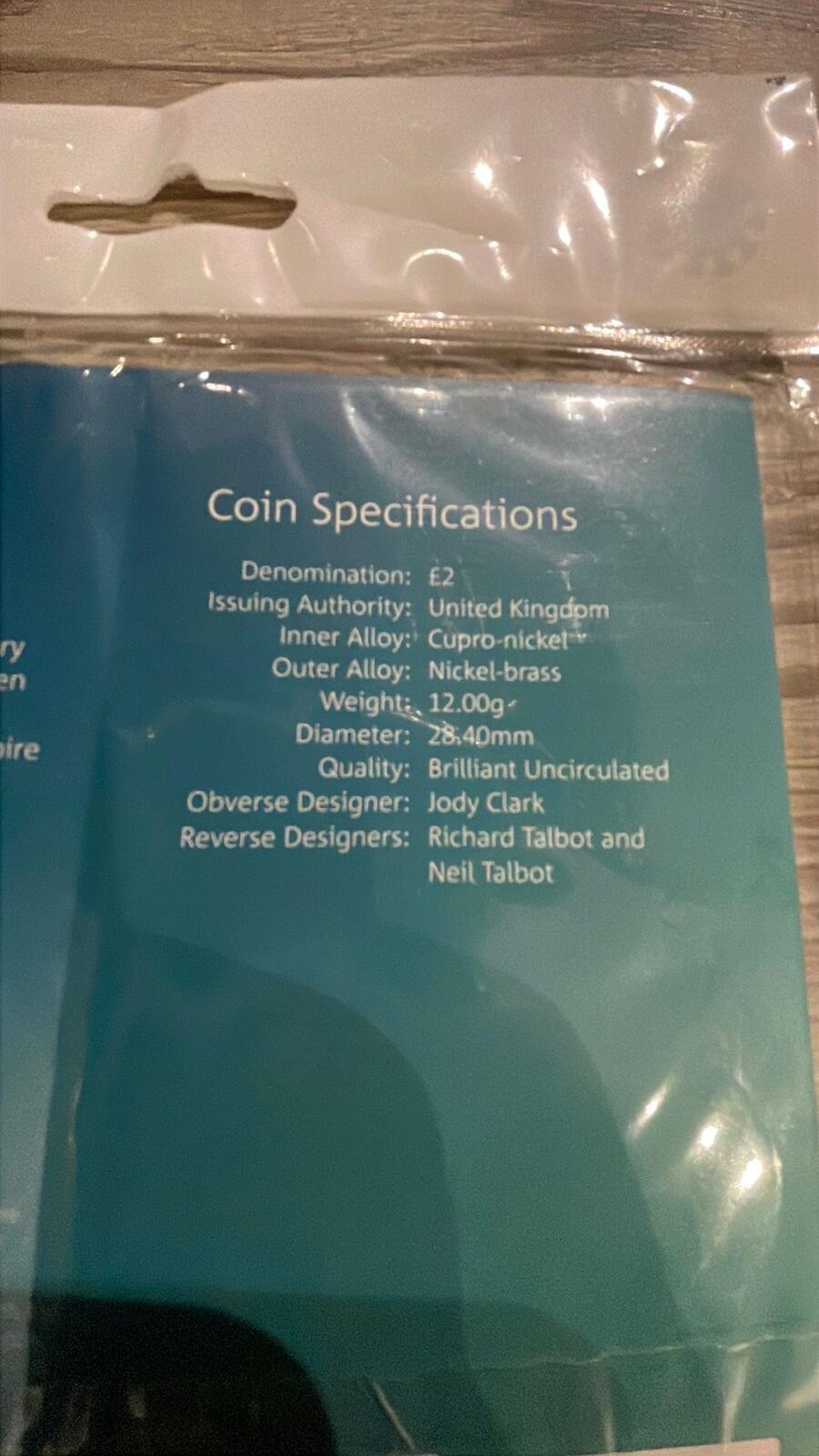 The Royal Mint RAF Centenary Spitfire 2018 £2 Brilliant Uncirculated Coin