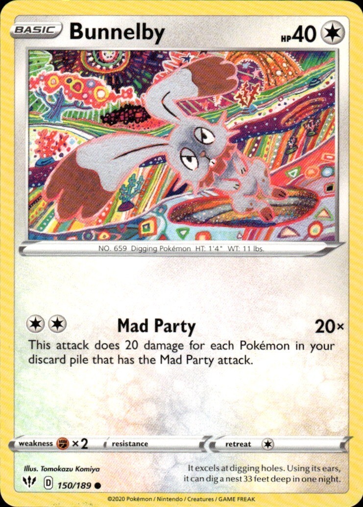 Bunnelby Common SWSH03: Darkness Ablaze 150/189 NM